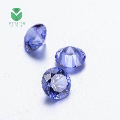 China Round Shape Environmental Friendly Wholesale Lab Created Loose Blue Sapphire Gemstone With Factory Price for sale