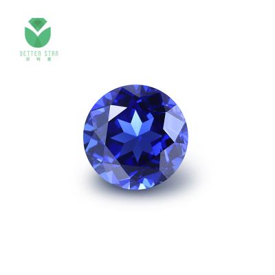 China Sapphire Gemstones Hydrothermal Method Lab Developed Round Shape Environmental Friendly Blue Color For Sale for sale