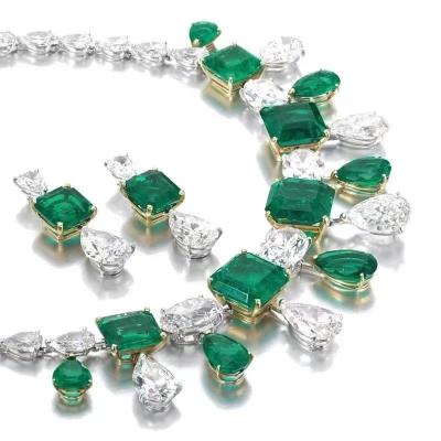 China Jewelry Making Chinese Matching Gemstones Loose Lab Created Low Price Hydrothermal Emerald for sale