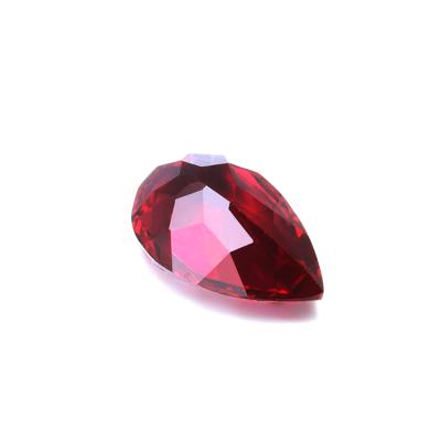 China Cat's Eye Wholesale Red Lab Created Pear Cut Loose Red Drop Red Lab Gemstone for sale