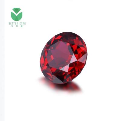 China Eco Friendly Certified Lab Grown Red Loose Gemstone Round Shape 3mm 4mm With Price for sale