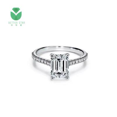 China Green 18k white gold fancy shape hpht lab grown diamond ring women certified environment friendly lab created diamond jewelry for sale