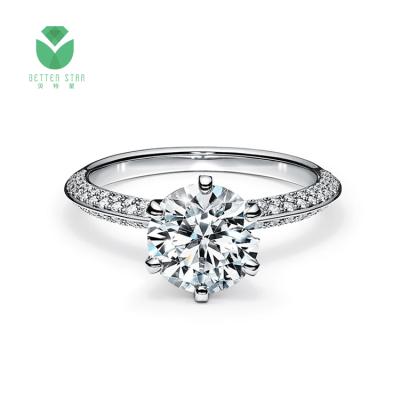 China Customization 18k White Gold Romantic Professional Personal Lab Developed CVD Diamond Ring for sale