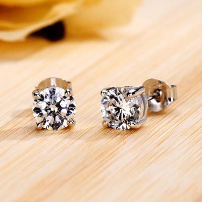 China CLASSIC 18K White Gold Stud Diamond Earring Lab Grown Diamond Jewelry for sale