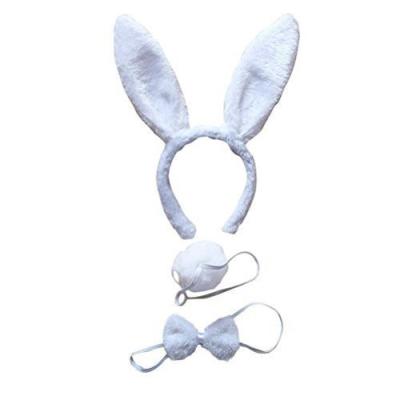 China Cosplay Decoration Kids Adult Costume Set 3pcs Bunny Ears Headband Bow Ties Tail Set Party for sale