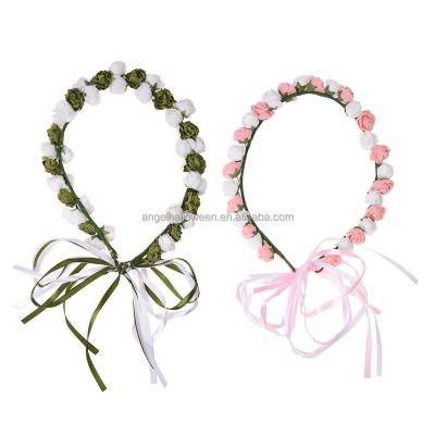 China 2022 New Style Design Hair Accessories Eco - Friendly Colorful Felt Flower Crown Headband for sale