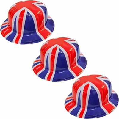 China Eco-friendly Union Jack Bowler PVC Adult Hats Costume Suit Up British Jubilee Wholesale for sale