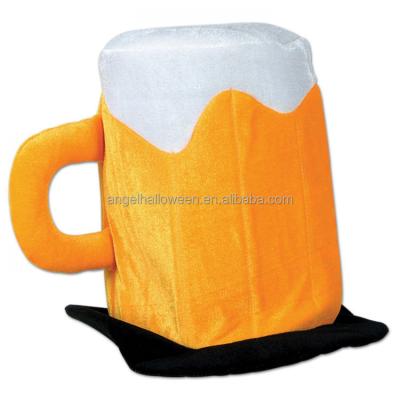 China Funny Custom Plush Beer Custom Character Festival Oktoberfest Mug Drinking Hat for sale