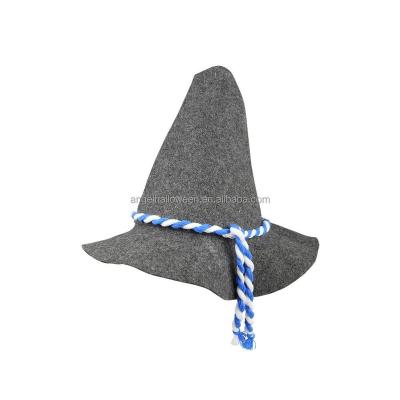 China Eco-Friendly Bavarian German Beer Man Felted Hat Wool Felted Oktoberfest Hat Costume Gray for sale