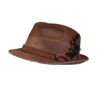 China Felt Mens Brown Oktoberfest Hat Bavarian German Festival Fancy Dress Costume for sale