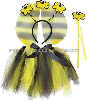 China Eco-Friendly Kids Love Animal Party Bumble Bee Tutu Angel Wings Headband Wand Set Yellow BP2024 for sale