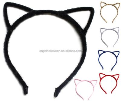 China Alice Band Eco-friendly Cat Ear Headband Animal Fluffy Women Hair Accessories Design Party Felt Yarn BP2034 for sale