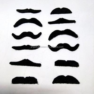 China Eco-friendly Black Fake Beard Mustache Suit Stylish Self 12pc Party Costume for sale