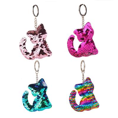 China Eco-Friendly Cute Sequin Key Chain Handbag Hanging Pendant Cat Key Chain Charm Decoor Gifts AD1110 for sale