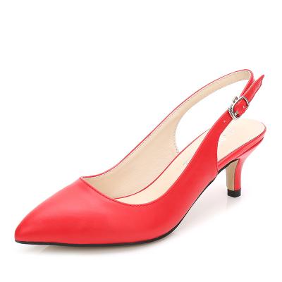 China ARCH BACK Women's Closed Toe Pumps Low Heels Slingback Pointed Flats for sale