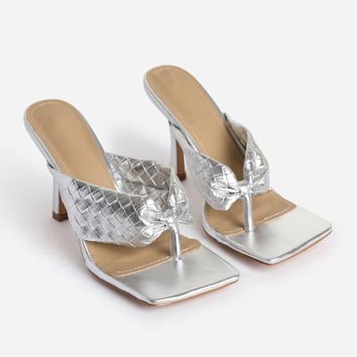 China European heels durable shoes and high-heeled shoes of the new color flip-flops bright smart American sandals women for sale