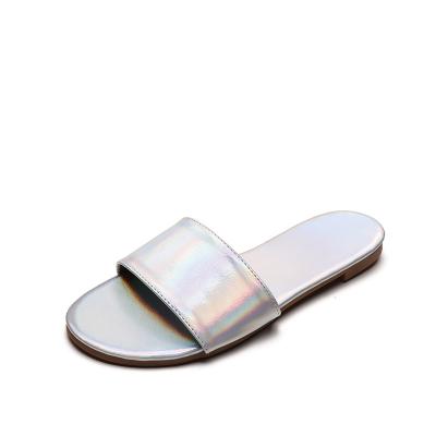 China European and American word durable 2022 summer new style with laser bold slippers fashion female all-match for sale