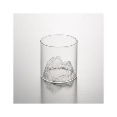 China Factory Sale Double-layer Viable Heat-resistant Transparent Mountain Viewing Glass Mug for sale