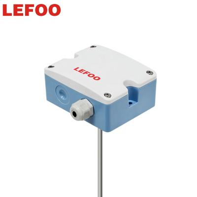 중국 PC Shell LEFOO Ducted Duct Type 4-20mA Pressure Temperature Transmitters HVAC Duct Temperature Sensor Waterproof Transmitter 판매용