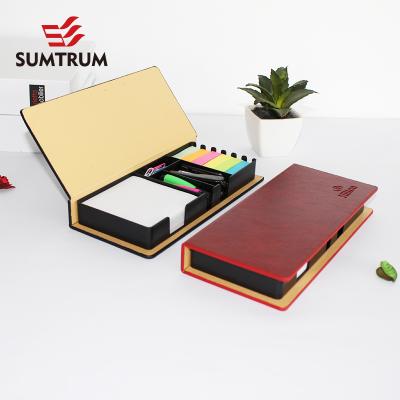 China Self Adhesive New Case Sticky Note Box with Watercolor Pencil Stapler for Binding Folder and Paper Clip for sale