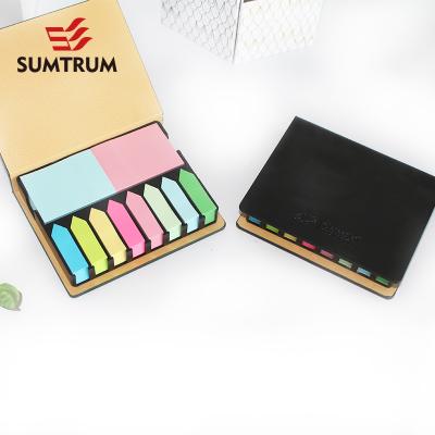 China Custom Sticky Note Case Eight Sticky Strange Soft Leather Eight Arrows PU Note Box For Business School for sale