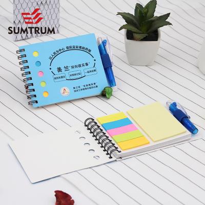 China Self Adhesive Portable Notebook with Pen and Colorful Sticky Notes Notepad with Customized Logo Cover for Work Study Schedule for sale