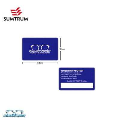 China Test Lens Wholesale Customized Blue Light Block Tester Card for sale