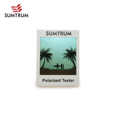 China Monochrome Pattern With Polarized Invisible Lens Effect Coast Image Check Slip Polarizing Sunglasses Tester Polarizing Acrylic Display Stand Testing Polarized Lens for sale