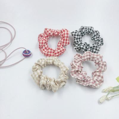 China Wholesale Custom Retro School Style Soft Hair Scrunchies Cute Summer Hair Band For Women for sale