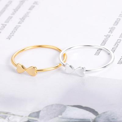 China The Other Monogram Amazon Unique Design Double Heart Ring For Women for sale