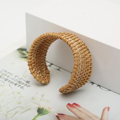 China BOHEMIA Lightweight Handmade Rattan Woven Bangle Bracelet for sale