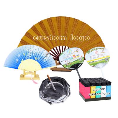 China Suzhou Promotional Gifts Portable Colorful Hand Paper Fans Smoking Promotional Gift for sale