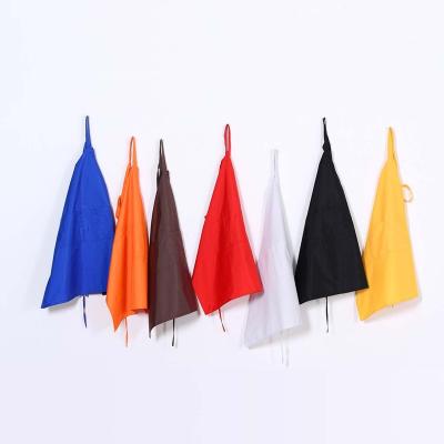 China Wholesale Custom Waterproof Washable Cafe Bbq Food Logo Plain Black Cotton Polyester Chef Cooking Bib Aprons Kitchen Cleaning Apron for sale