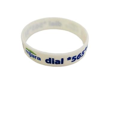 China Polyester Eco Friendly Promotional Wristband Custom Print Made Disposable Silicon Wristband for sale