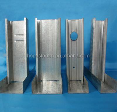 China Building Material Galvanized Steel Profile For Gypsum Board Wall Partition/C Stud/U Track for sale