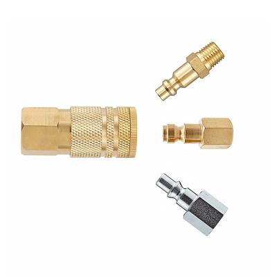 China Male Thread Professional Durable Solid Brass Mechanical Accessories Air Universal 3 in 1 Compressor Coupler for sale