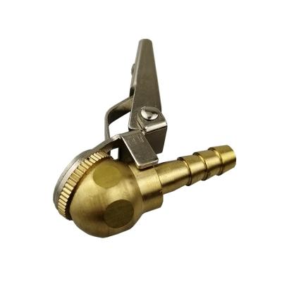 China Air Resistant Brass Chuck Lock-On Clip Metal Tire Chuck For Tire Inflator Pressure Gauge for sale