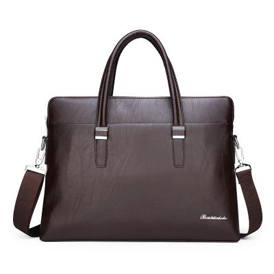 China New Trend Textured Men Briefcase Durable Cloth Business Travel Briefcase Bag High Grade Computer Bag for sale