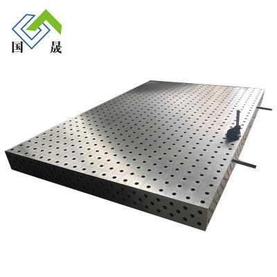 China Iron/DIN St52-3/Steel 3D Cast Welding Table with Clamping Accessories System Precision Cast Iron 3D Table Three-Dimensional Flexible Welding Platform for sale