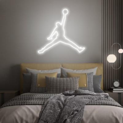 China Custom Buildings Air Jordan Logo Jump Man Led Neon Sign Home Decor Neon Lights For Basketball Fans for sale