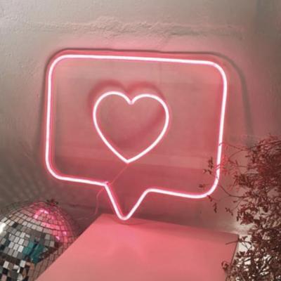 China Unique Handcrafted Custom Buildings Neon Sign Heart Icon Led Neon Light Sign For Wedding Gift Bedroom Decor for sale