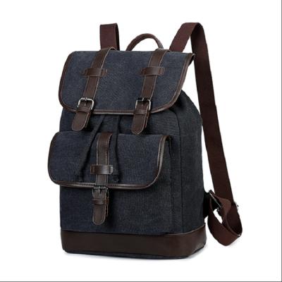 China Others Large Capacity Canvas Travel Bag Leather Bag Men's Laptop Backpack Retro Backpack for sale