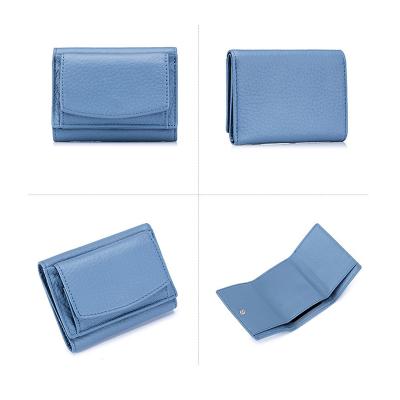 China RFID Genuine Leather Trifold Wallet For Ladies Japanese Style Hot Selling Amazon Wallet for sale