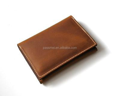 China Vegetable Tanned Wallet Leather Men's Handmade Wallet Card Holder Card Case for sale