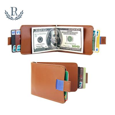 China Fashion Men's Slim Custom Made RFID Blocking Magnetic Credit Card Holder Money Clip Wallet for sale