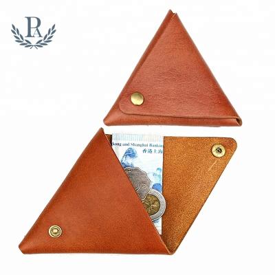 China Custom Fashion Mini Coin Purse Mens Leather Handmade Cash Pocket Wallet for sale