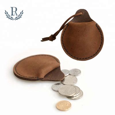 China Customized Vintage Real Mini Real Leather Coin Wallet Single Folding Purse for sale