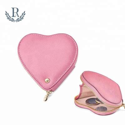 China NEVER DETERMINED leather heart shape changes pinch handmade coin holder for ladies for sale