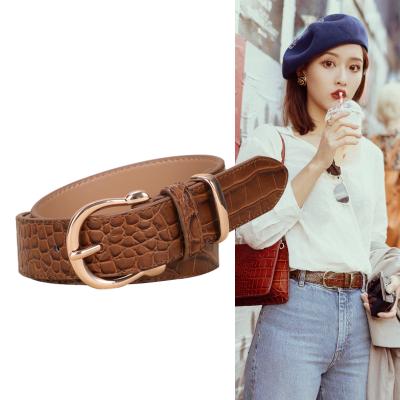 China Wholesale Custom Cowhide PASSMEI Waist Belt Crocodile Leather Belt Women Leather Belt for sale