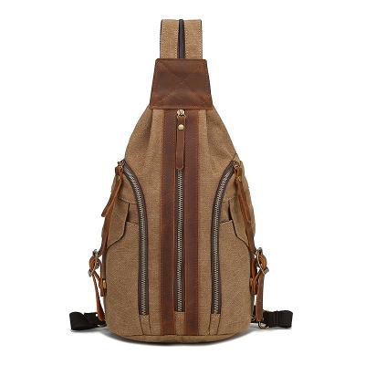 China 2021 Wholesale Vintage Ready In Boat Shoulder Bag Crazy Horse Vintage Cross Canvas Leather Body Bag for sale